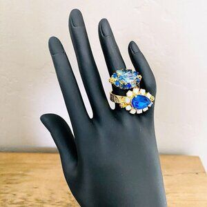 Monnaluna Swarovski Crystal Dew Drop Ring Made in Italy Size 7.5